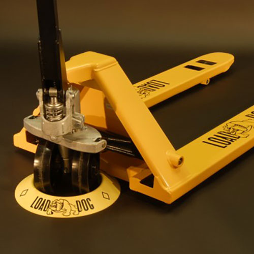 Load Dog&trade; Pallet Jack Stop - The Most Affordable Product of Its Kind on the Market Today! sold online by Comdaco Rubber Material Molding Services in Kansas City Missouri