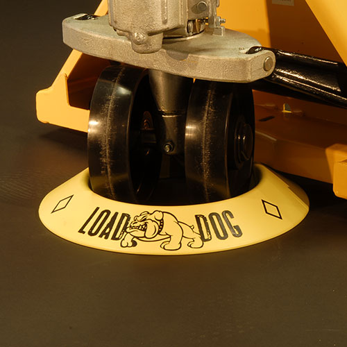 Load Dog&trade; Pallet Jack Stop - The Most Affordable Product of Its Kind on the Market Today! sold online by Comdaco Rubber Material Molding Services in Kansas City Missouri